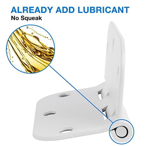 Image of 3 Pack White Door Hinges 3.5 inch Interior Hardware for Doors 3 1 /2 Inch Rounded 5 /8 inchRadius Non Removable Pin Bedroom Hinge Bulk Heavy Duty Steel Bisagra De Puerta Blanca Gate Decor Accessories No Squeak