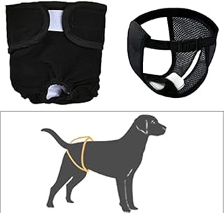 2 Packs Reusable Dog Diapers, DKDDSSS Dog Nappies, Washable Dog Period Heat Pants Knickers, Adjustable Sanitary Wraps Panties for Female Pets (L, XL)
