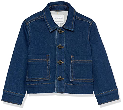 Image of Amazon Essentials Unisex Kids and Toddlers' Relaxed-Fit Denim Chore Jacket Outerwear