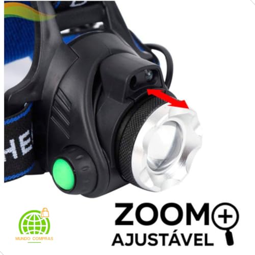 Lanterna De Cabeça T6 Zoom Farol Bike Recarregável Profissional Tática Mundo Compras