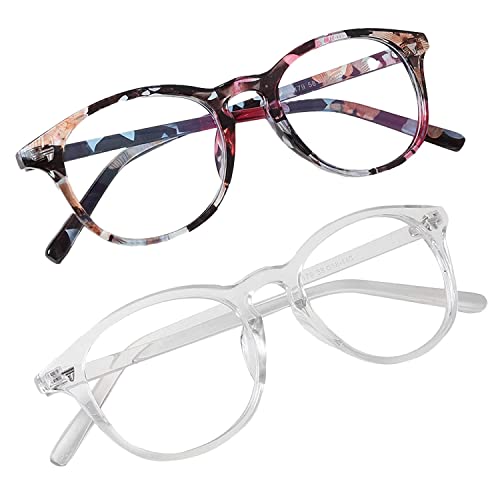 Image of IFLASH Blue Light Blocking Glasses Gaming Filter Transparent Round Eyeglasses for Eye Protection Men Women, Computer /Tablet /Laptop /Mobile /TV, Anti-blue & Anti eyestrain