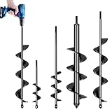 DOKOLES 4 Pack Garden Ground Earth Spiral Drill Bit for 3/8