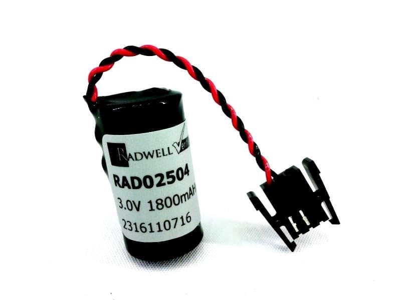 Radwell Substitute for Part Number B9670AB, Battery, 3V, 1800Mah, W/Wire Leads & Connector, PLC Module/Rack, B9670AB-SUB
