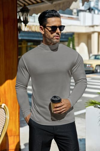 Ekouaer Men's Mock Turtleneck Long Sleeve Turtle Neck Tops Thermal Shirts - image 2
