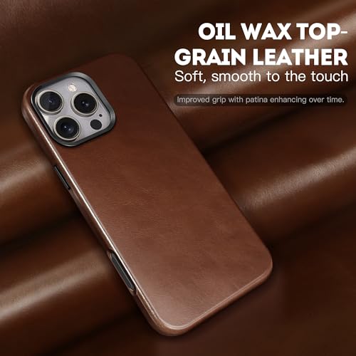 kingflag Oil Wax Cowhide Leather Case
