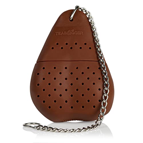 The Original Teabagger Tea Infuser - Fun Gag Gift for Men and Women for Gifts, Party Favors - Real Tea Ball Made of Food Grade Silicon - Use w/Loose Leaf or Tea Bag - Brown
