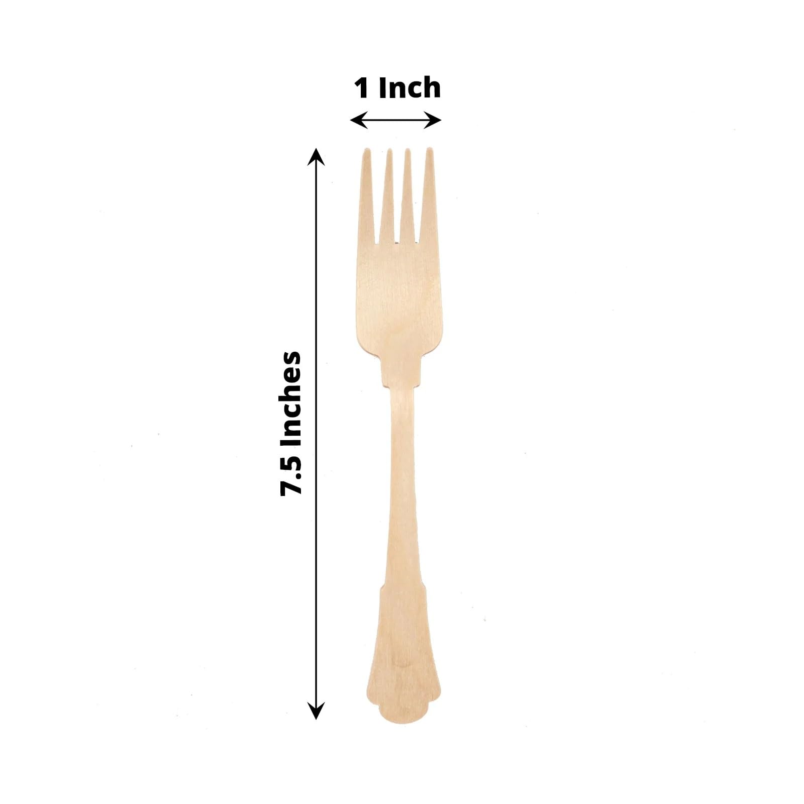 Balsa Circle 24 Natural 7.5 in Disposable Birchwood Forks Baroque Design Party Events Reception Catering Tableware Home Decorations