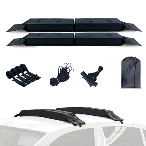 Aomiun Soft Roof Rack Pads 600D Oxford Fabric Waterproof Tear Proof with Quick Release Buckles Anti Slip Bottom for Surfboard Kayak Ski Board Luggage Paddle Board Canoe (Roof Rack)