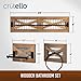Crutello Rustic Towel Bar Toilet Paper Holder Set with Towel Ring for Bathroom- Wall Mounted Bathroom Racks - Barnwood, Galvanized Backing & Black Metal Bar, Farmhouse Décor