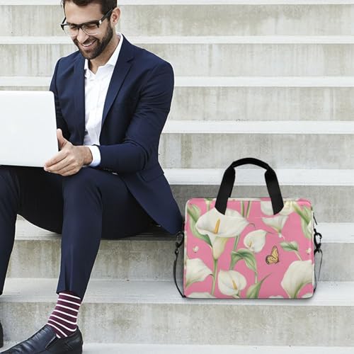 Funda para portátil con asa y correa 15.6" rosa miniatura 3