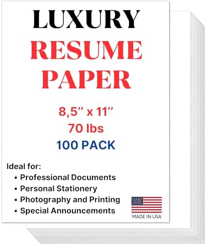 Cranium Press 70lb Luxury Resume Paper, Bright White 8.5" x 11" B...