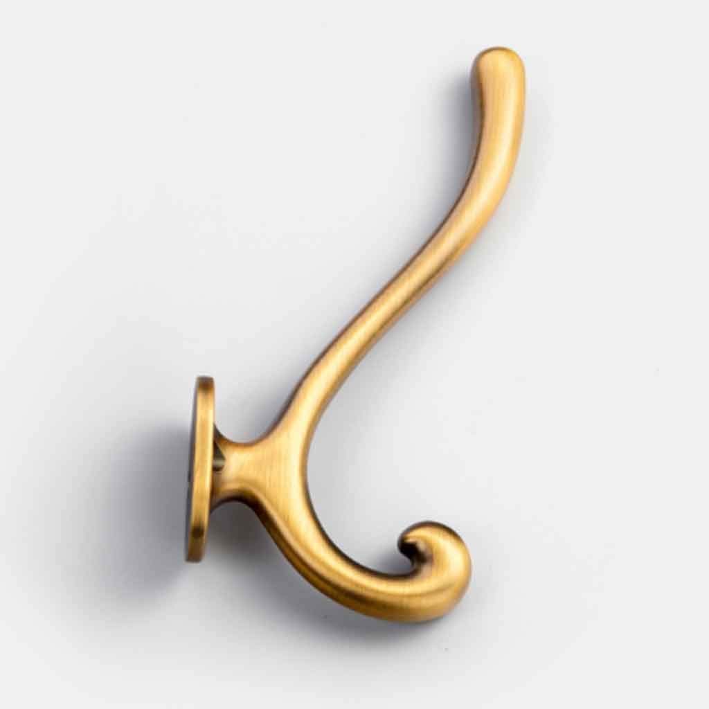 MOBYGKFY Hangers Hook Zinc Alloy Wall Hook Bronze Cloth Coat Bag Hat Hanging Hooks Bathroom Kitchen Anitque Racks with Screws(Yellow Bronze)