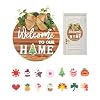 Fall and Winter Interchangeable Welcome Hanging Door Signs Personalized Christmas Decorated Wooden Door Sign for Outside Front Door New Home Porch Decor for Homes and Houses Entrance Wall