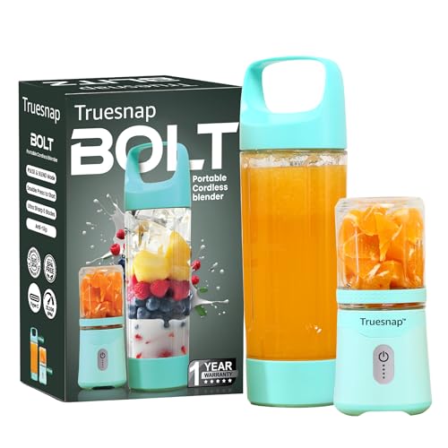 Image of BOLT Portable Blender with 500ml & 350ml Bottles for Smoothies Baby Food & Protein Shakes | USB-C Rechargeable Juicer Mixer Grinder with 230W Motor & 4000mAh Battery | Made in India