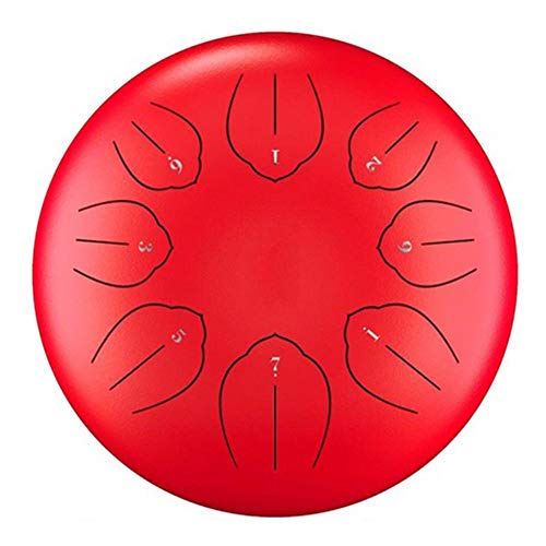 Steel Tongue Drum 8 Inch 8 Notas Rojo miniatura 1