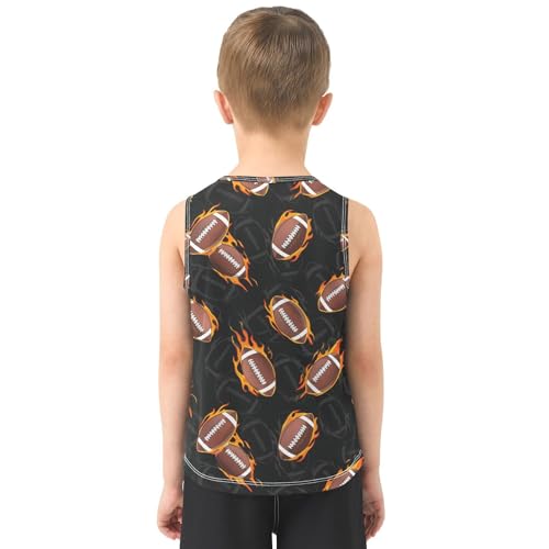 Flaming Football Ball Dark Boys Tank Tops Sleeveless Tank Top Shirts Undershirts for 3-15 Years,3T3