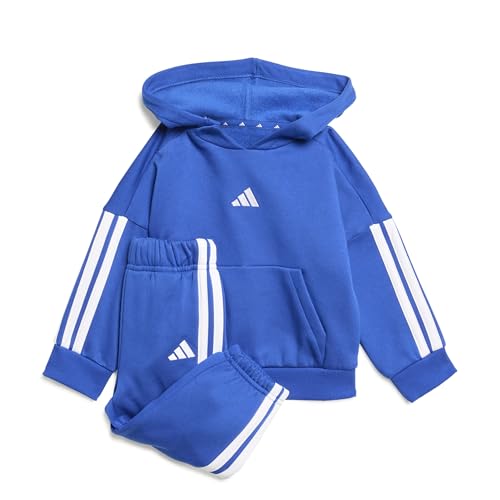 adidas Unisex - Bimbi 0-24 ESSENTIALS HOODED JOGGER, Royal Blue/White/White, 9-12 Months