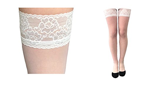 Image of Conte Semi Opaque Thigh Highs Self-Supported Stockings Silicone Lace Top Stay Ups Class 40 Den