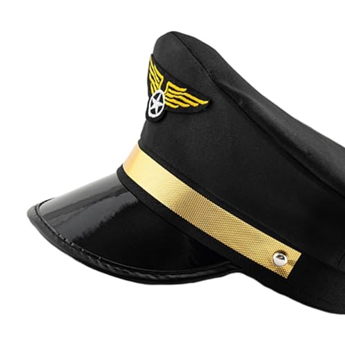REDYY Captain Hat For Women Man Role Play Halloween Party Cosplay Stage Performances Hat Carnivals Headwear, Black
