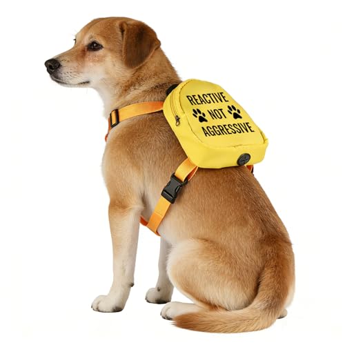 Mochila reactiva no agresiva para perros, bolsa de viaje para perros reactivos, regalo para padres de crianza, regalo para dueños de perros (reactivo, no agresivo)