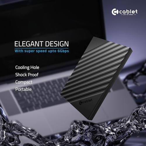 Image of Cablet 2.5 Inch SATA USB 3.0 HDD /SSD 5Gbps Speed Portable External Enclosure for 7mm and 9.5mm, Tool-Free Design, Supports UASP Max 6TB (HD2599-U3 (USB 3.0))