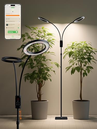 Smart Grow Lights for Indoor Plants,48W 2-Head Plant Light with