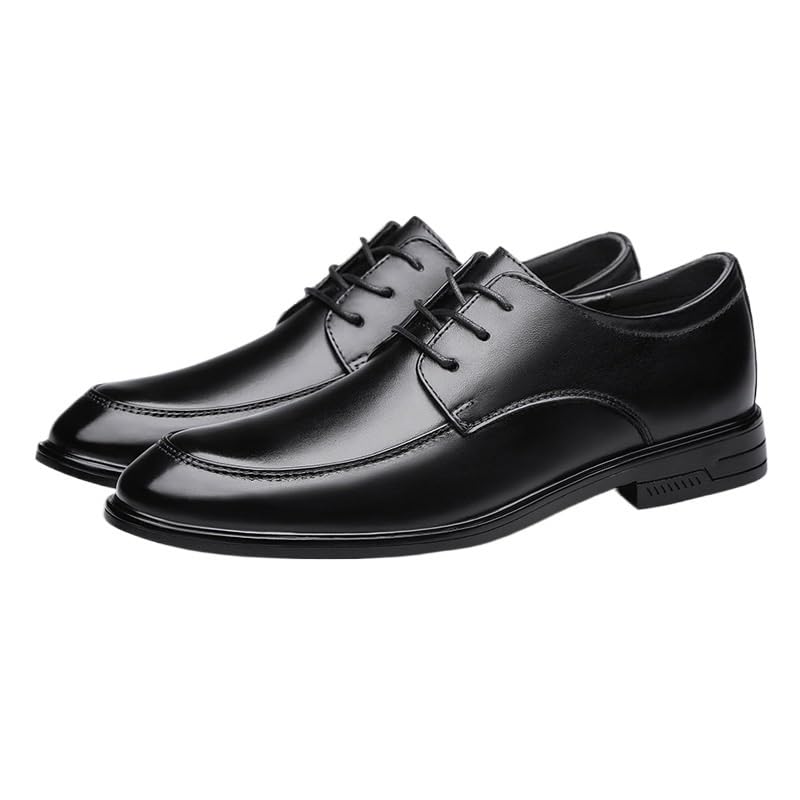 Business Oxford Shoes for Men Mens Lightweight Glossy Oxfords Classic Dress Shoes Party Round Toe Oxford Shoe Anti-Slip Low Top Non Slip Prom2
