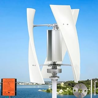 Generador de turbina eólica de eje vertical de 2000 W, kit de energía eólica de bajo ruido con controlador y anemómetro para el hogar, RV, uso marino