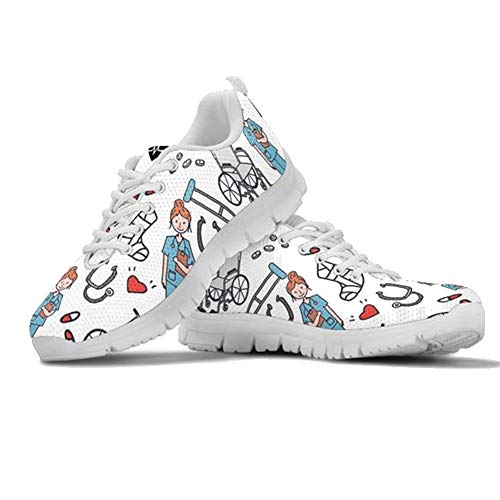 POLERO Nurse Shoes - Scarpe da ginnastica da donna per infermiere, leggere, da corsa, in rete, da tennis, da donna, per sport, appartamenti, taglia 36-45, Infermieri 12, 40 EU