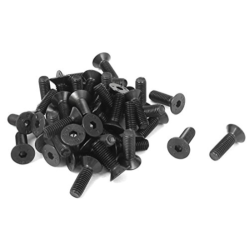 uxcell M5 x 16mm Metric Hex Socket Countersunk Head Screw Bolts Black 50PCS