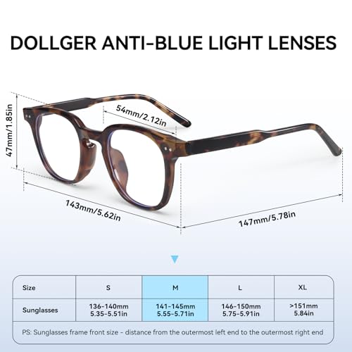 Image of Dollger Square Blue Light Blocking Glasses Women Men Computer Eyeglasses Fashion Light Weight TR90 Blue Light Glasses