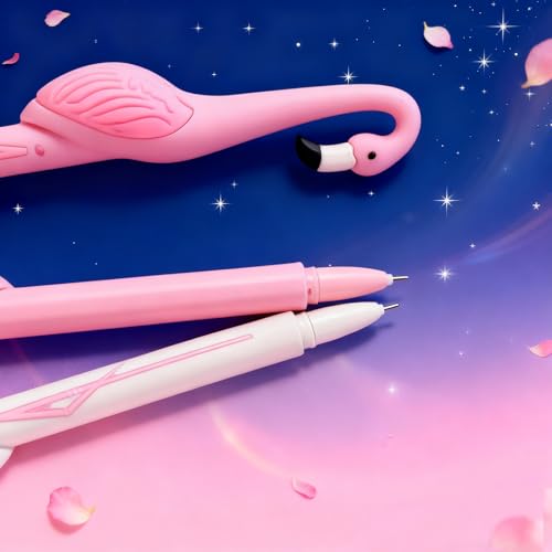 4 bolígrafos gel flamingo negros miniatura 4