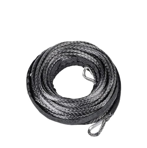 Câble de treuil synthétique résistant à l'usure 15m x 6mm robuste pour voiture et remorque