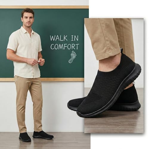 Image of konhill Men's Walking Tennis Slip-ins Shoes, Casual Sneakers