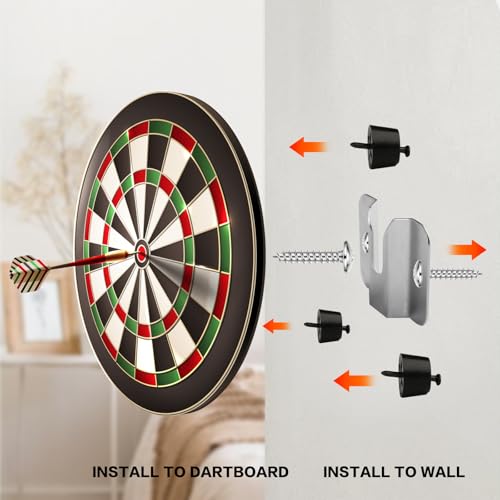 WELHAEPI 1 Set Dartscheibe Halterung, Dartboard Halterung, Dart Board Wandhalter für Steeldart Boards, Dartscheibe Aufhängung, Dartscheiben Zubehör zum Aufhängen
