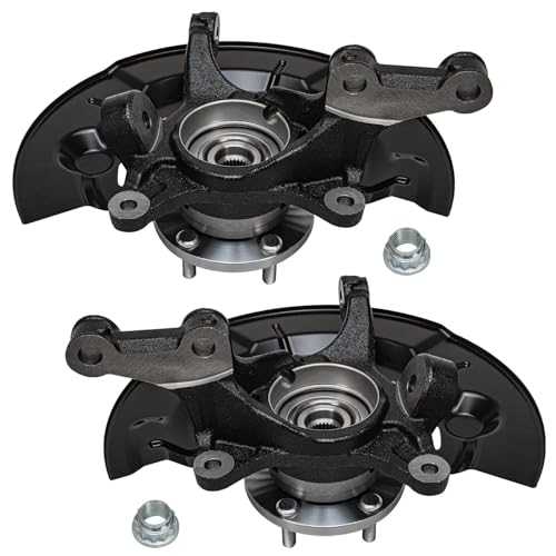 Image of Detroit Axle - Front Steering Knuckles & Wheel Hub Bearings + Struts w /Coil Spring for 2012-2017 Toyota Camry 2.5L 2013 2014 2015 2016 Replacement - 4pc Set