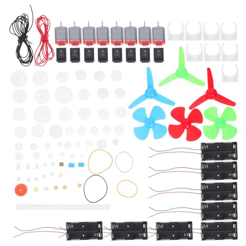 ibasenice 1 Set di Circuiti Elettrici Scientifici: Kit Motore con Ingranaggi - Set di Esperimenti Didattici Scientifici Fai da Te - Elettrico per Hobby con Parti di Ingranaggi in Plastica per