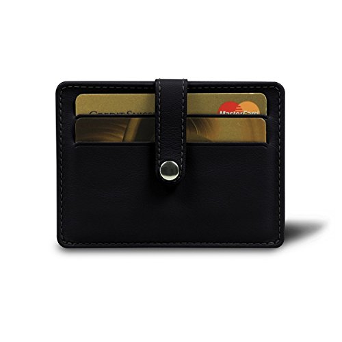 Preisvergleich Produktbild Lucrin - Geldbörse für 8 Karten - Schwarz - Glattleder