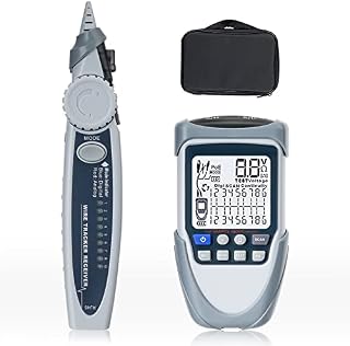 Network Cable Tester with Multifunction Wire Tracker, Ethernet Cable Tester Line Finder Continuity Digital Multimeter for Cat5 Cat6 Telephone Line Probe Toner Locator Finder