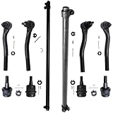 Detroit Axle - Front 10pc Suspension Kit for Jeep 1999-2004 Grand Cherokee 2 Tie Rod Adjusting Sleeve and Drag Link 4 Tie Rod Ends 4 Upper Lower Ball Joints 2000 2001 2002 2003 Replacement