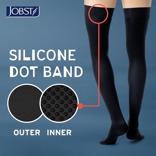 Image of JOBST UltraSheer Thigh-High Compression Stockings for Women - Closed Toe - Silicone Dot Band - Medical Compression 20-30 mmHg - For Varicose and Spider Veins - Helps Prevent Swelling