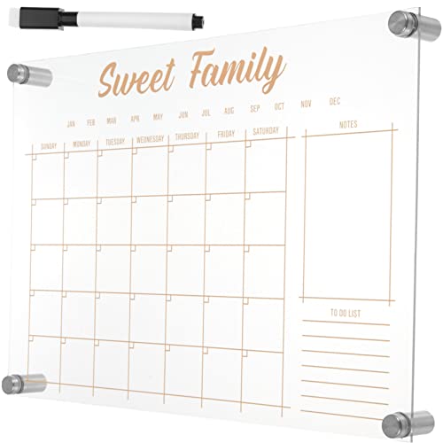 DOITOOL 1 Juego Pizarron De Oficina Pizarra Blanca Con Soporte Tabla De Borrado En Seco Tablero De Borrado En Seco Semanalmente Junta Planificador De Pizarra Acrílico Transparente