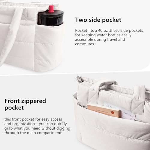Puffer Tote Bag Lightweight Recycled Fabric
