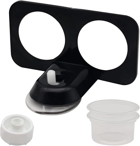 Miniatura 9 de Tazón de agua para reptiles, doble cresta, con 10 cuencos de 0.5 onzas, con ventosa desmontable, para lagarto, tortuga, reptil, araña, gecko