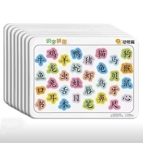 Eqvexd Carte dei Caratteri Cinesi Impara a Leggere Carte Flash Puzzle Principianti Carte hanzi Pittogramma Alfabetizzazione Cinese Pittogramma Impara Il Mandarino(8 Groups)