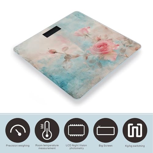 Báscula digital de baño retro shabby chic 26x26 cm miniatura 3