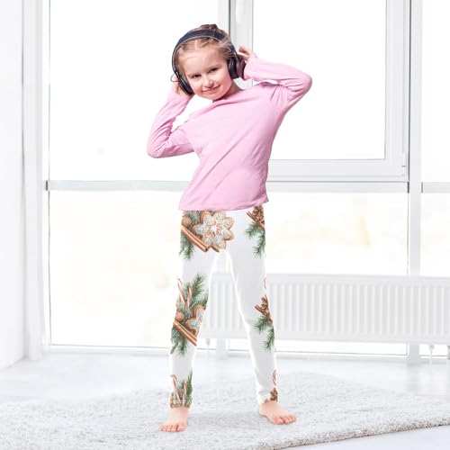 ZZKKO Girls Leggings Christmas Cookie and Cinnamon Toddler Girls Clothes Leggings for Girls Toddler Girls Leggings 3-4T4