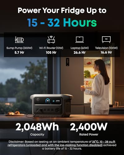 Image of Anker SOLIX C2000 Gen 2 Portable Power Station with 200W Bifacial Solar Panel, 2,400W (Peak 4,000W) Solar Generator, Full Charge in 58 Min, 2,048Wh LiFePO4 Battery for Power Outages and Camping