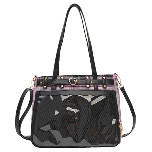 New Japanese anime cartoon style ita bag girl JK lattice shoulder Crossbody high-capacity commuting bag