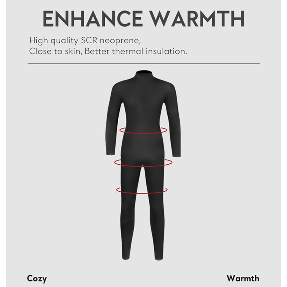 Trajes de Neopreno de Cuerpo Completo Calidez Espesa 3 Mm para Buceo y Natación en Invierno, Protección contra el Frío SCR Alta Elasticidad, Protección Solar UPF50+ para Hombres y Mujeres,